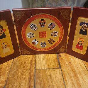 24KG PLATED Makeup Of Chinese Peking Opera In Wooden Case. excellent condition